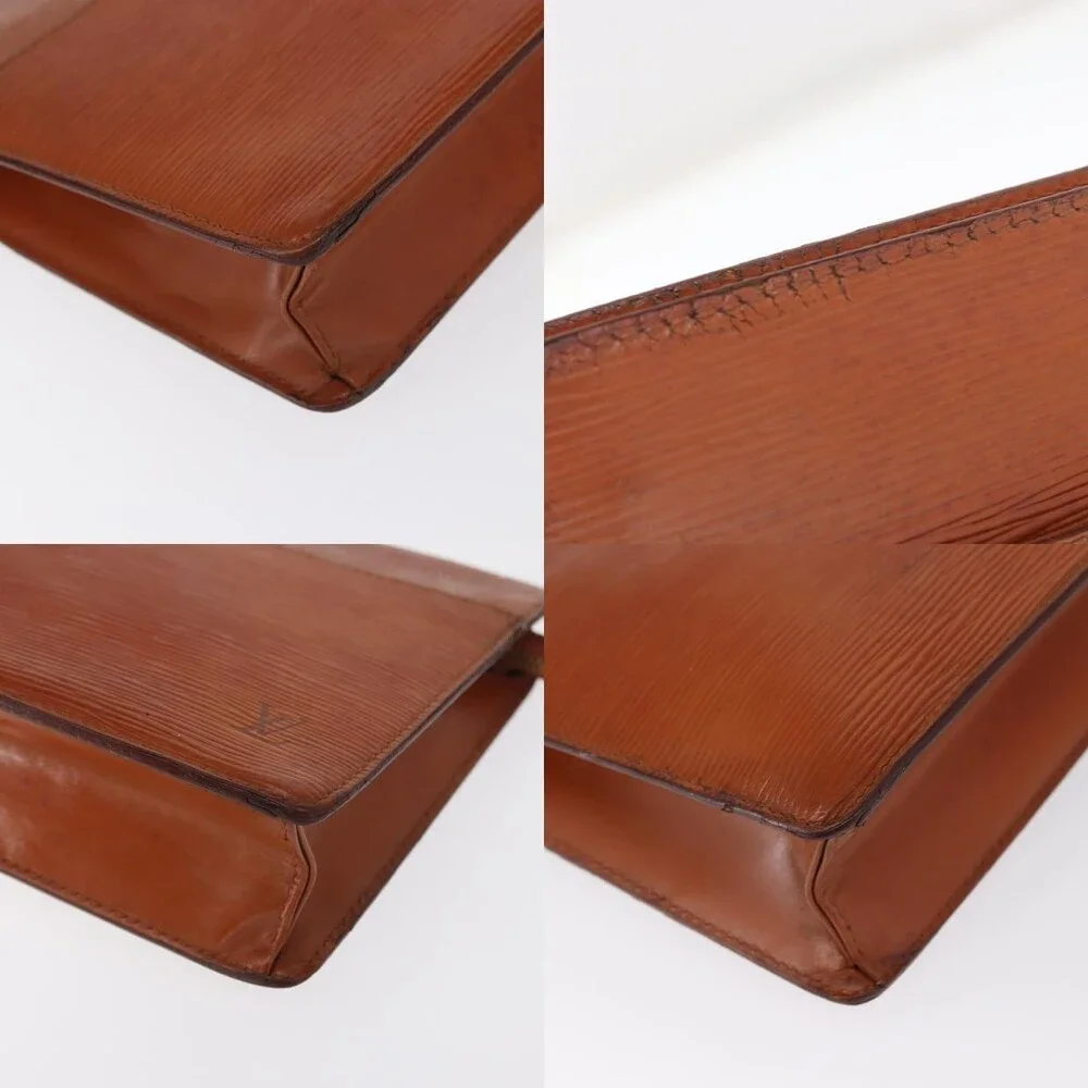 Louis Vuitton Epi Pochette Homme Clutch Bag Brown Zipangu Gold